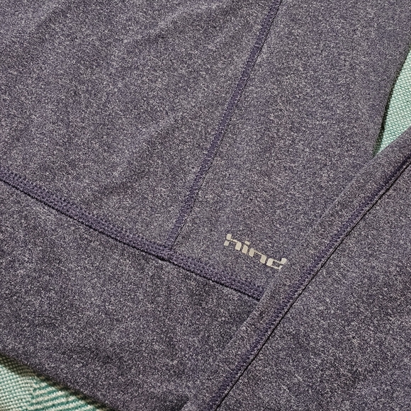 Hind Heather Purple Ruffle Long Sleeve Activewear Womens Medium - Picture 4 of 4